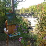 Oil painting with a French easel