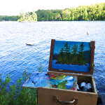Plein air painting with a pochade box.